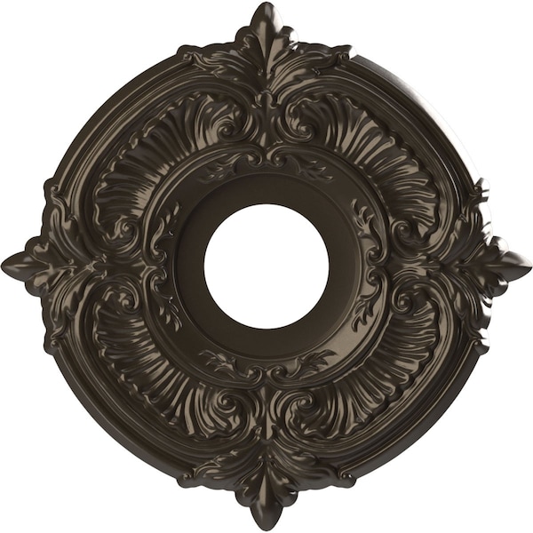 Ekena Millwork Attica PVC Ceiling Medallion (Fits Canopies up to 5"), Metallic Drk Bronze, 13"OD x 3 1/2"ID x 3/4"P CMP13ATCDB - main